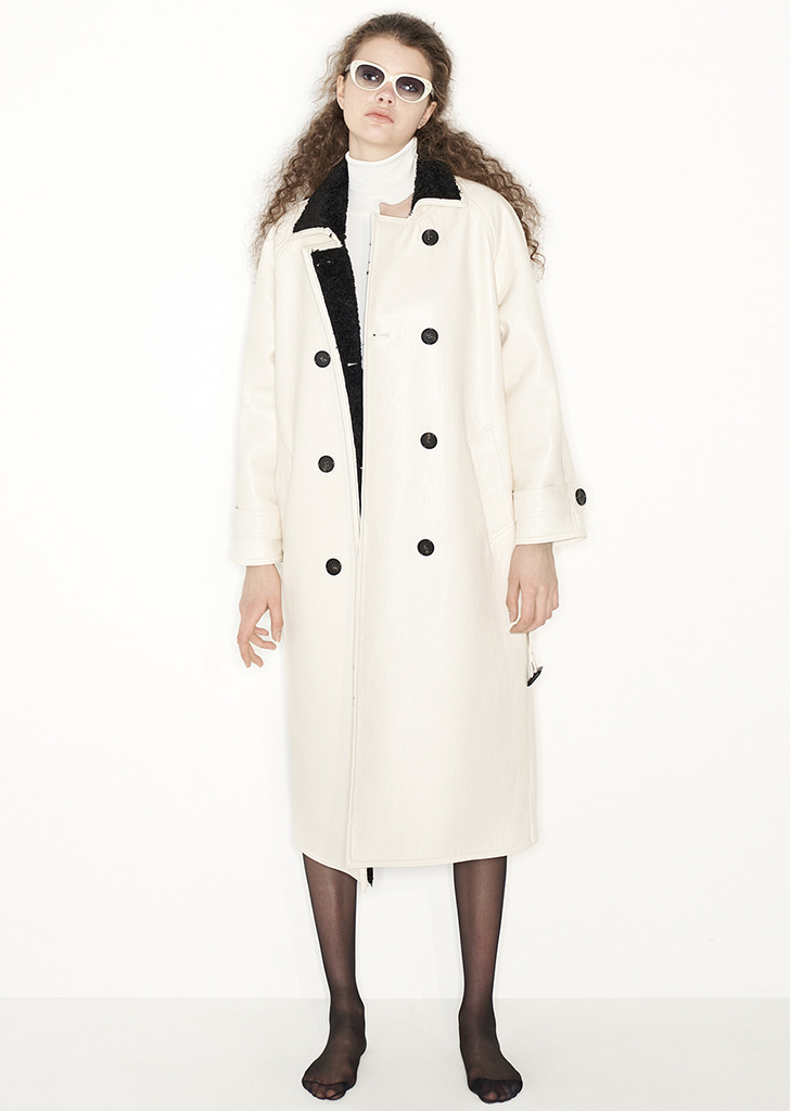 TRENCH LONG MUSTANG COAT, WHITE