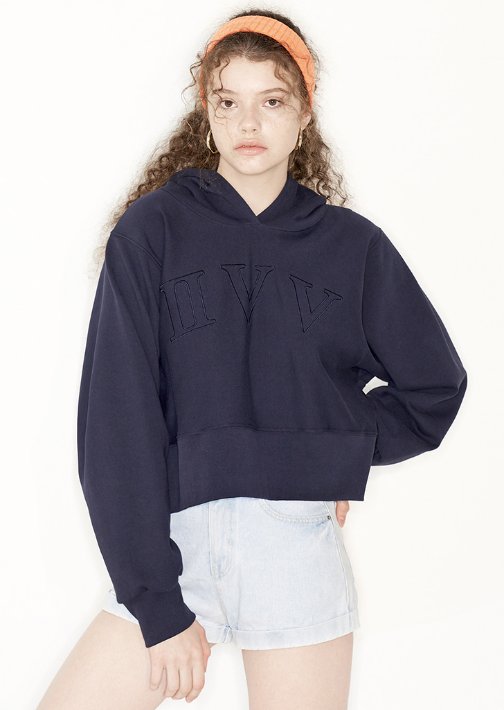 ROMA 255 EMBROIDERY HOODIE, NAVY